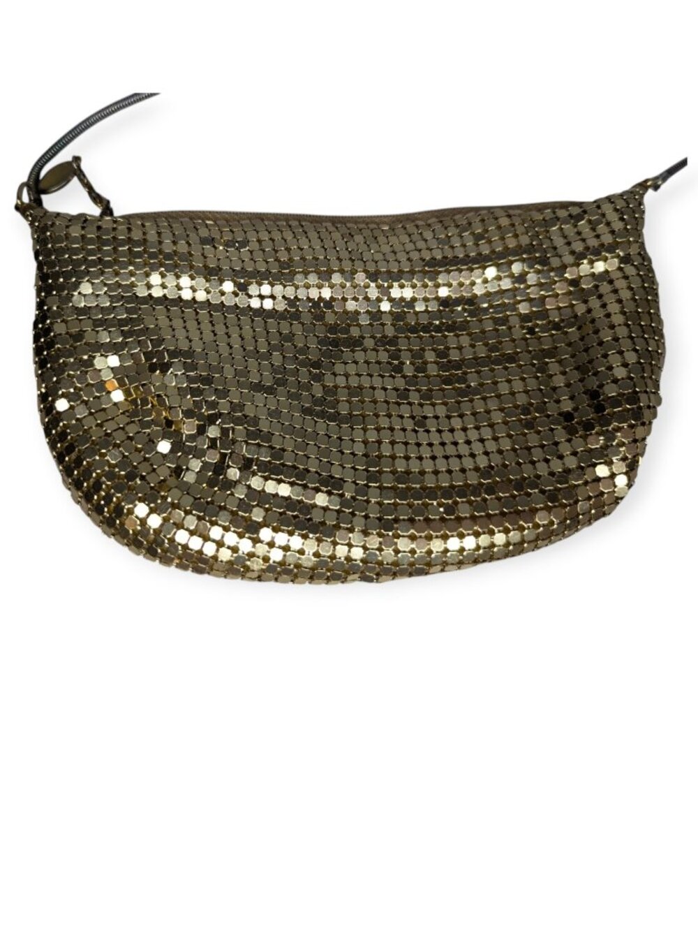 Joan Bari Gold Metallic Mesh Crossbody Evening Bag w/Zipper Closure - Picture 5 of 13